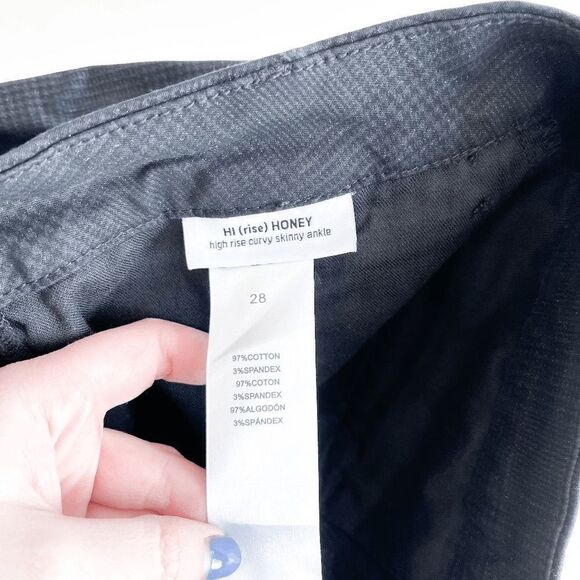 Joe's Womens Pants High (rise) Honey Curvy Skinny Ankle Black Shimmer Plaid 28 - Picture 5 of 10